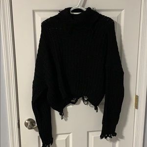Shark bites turtle neck sweater